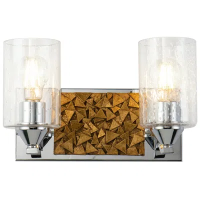 Lucas + Mckearn Bocage 2 Light Wall Vanity In Polished Chrome And Gold