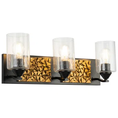 Lucas + Mckearn Bocage 3 Light Bath Bar In Matte Black And Gold