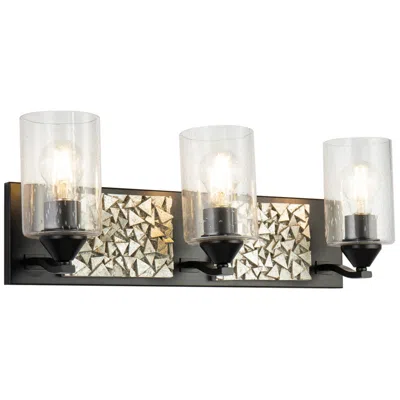 Lucas + Mckearn Bocage 3 Light Bath Bar In Matte Black And Silver