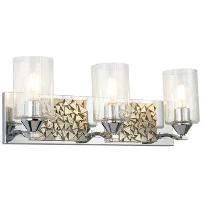 Lucas + Mckearn Bocage 3 Light Bath Bar In Polished Chrome And Silver