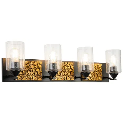Lucas + Mckearn Bocage 4 Light Bath Bar In Matte Black And Gold