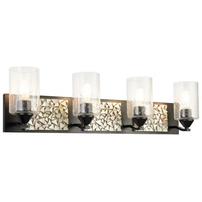 Lucas + Mckearn Bocage 4 Light Bath Bar In Matte Black And Silver