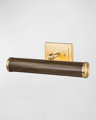 Lucas + Mckearn Coates Medium Picture Light In Dark Wood Finish With Brushed Brass