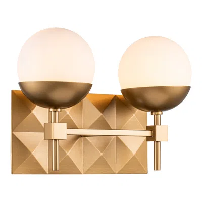Lucas + Mckearn Deco 2 Light Bath Bar In Laquered Gold