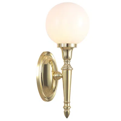 Lucas + Mckearn Dryden 1 Light Bath Light In Polished Brass In Multi