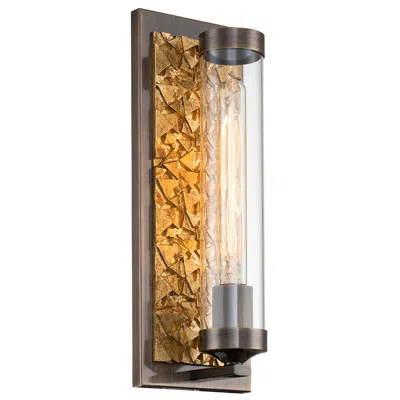 Lucas + Mckearn Elysian 1 Light Sconce In Dark Bronze & Gold Leaf
