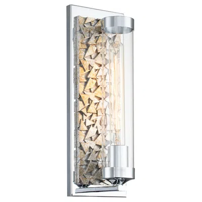 Lucas + Mckearn Elysian 1 Light Sconce In Polished Chrome And Silver Leaf