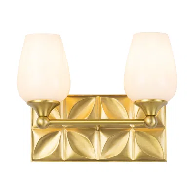Lucas + Mckearn Epsilon Modern 2 Light Bath Vanity In Aged Gold Brass