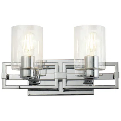 Lucas + Mckearn Estes 8" High Polished Chrome 2-light Wall Sconce