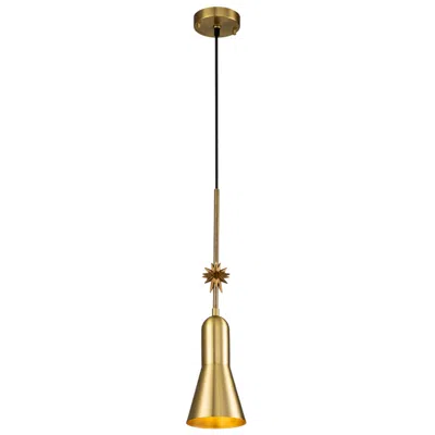Lucas + Mckearn Etoile Small Aged Brass Pendant In Gold