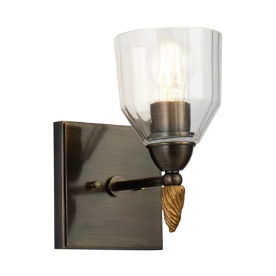 Lucas + Mckearn Felice 1 Light Wall Sconce In Dark Bronze With Gold Accents