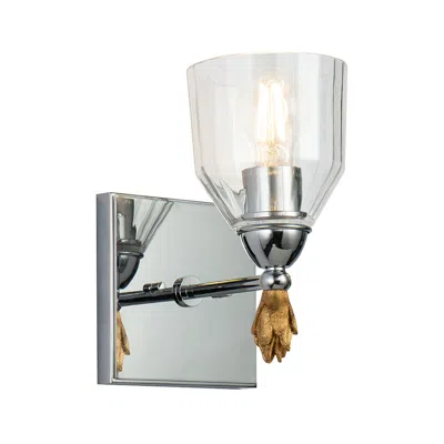 Lucas + Mckearn Felice 1 Light Wall Sconce In Polished Chrome With Gold Accents
