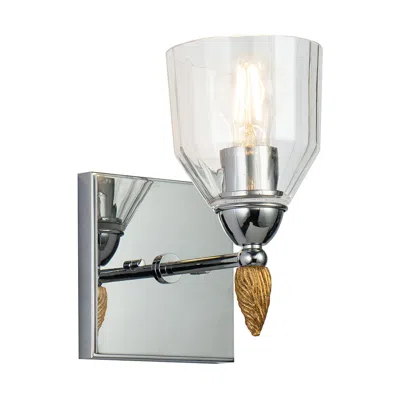 Lucas + Mckearn Felice 1 Light Wall Sconce In Polished Chrome With Gold Accents