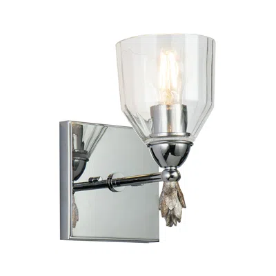 Lucas + Mckearn Felice 1 Light Wall Sconce In Polished Chrome With Silver Accents