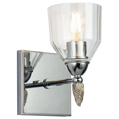 Lucas + Mckearn Felice 1 Light Wall Sconce In Polished Chrome With Silver Accents