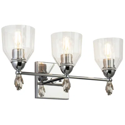 Lucas + Mckearn Felice 21 1/2" Wide Polished Chrome 3-light Bath Light