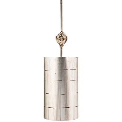 Lucas + Mckearn Fragment 8" Wide Silver Leaf Cylinder Mini Pendant Light