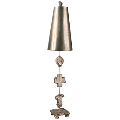 Lucas + Mckearn Fragment Antiqued Silver Leaf Buffet Table Lamp