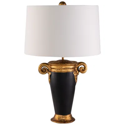 Lucas + Mckearn Gallier Black Distressed Gold Metal Table Lamp