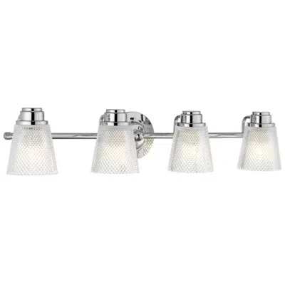 Lucas + Mckearn Hudson 4 Light Bath Light In Polished Chrome In White