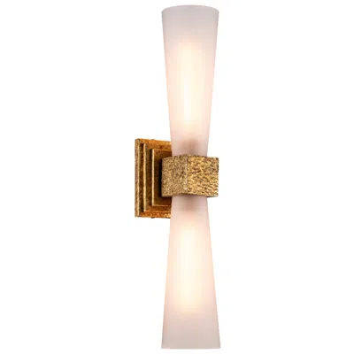 Lucas + Mckearn Kristy 26" High Antique Gold 2-light Wall Sconce In White