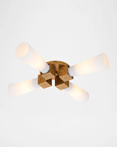 Lucas + Mckearn Kristy 4 Lt Flush Mount In Distressed Gold