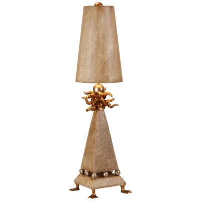 Lucas + Mckearn Leda 32" High Modern Cream Patina Tapered Pyramid Table Lamp