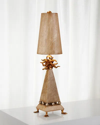 Lucas + Mckearn Leda Table Lamp In Beige And Gold