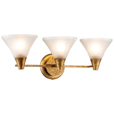 Lucas + Mckearn Lemoine 3 Light Bath Bar In Gold In Brown