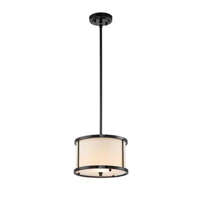 Lucas + Mckearn Lemuria 1 Light Duo-mount Mini Pendant - Lacquered Black, White Shade