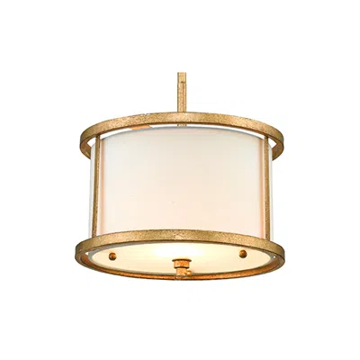 Lucas + Mckearn Lemuria 10 1/2" Wide Gold And Cream Drum Mini Pendant Light