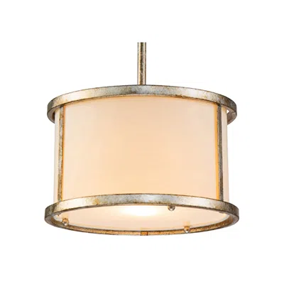Lucas + Mckearn Lemuria 11" Wide Silver And Cream Drum Mini Pendant Light