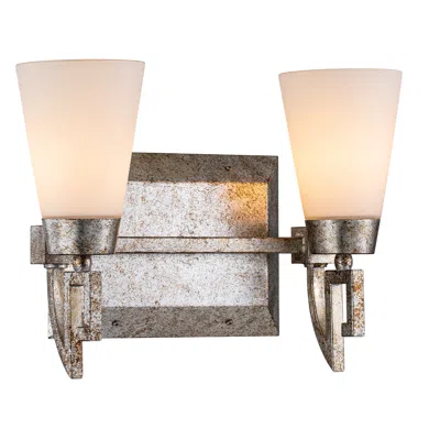 Lucas + Mckearn Lemuria 2 Light Bath Bar In Silver Leaf In Gray