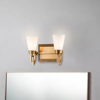 Lucas + Mckearn Lemuria 2 Light Vanity In Laquered Gold