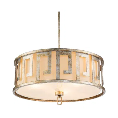 Lucas + Mckearn Lemuria 22"w Antique Silver And Ivory 3-light Pendant Light