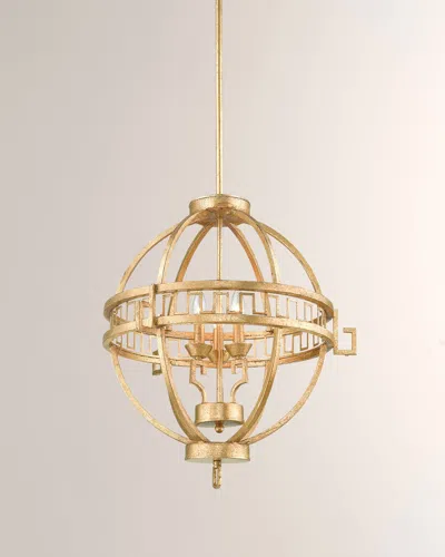 Lucas + Mckearn Lemuria 3-light Round Globe Pendant In Distressed Gold