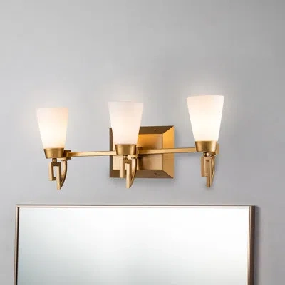Lucas + Mckearn Lemuria 3 Light Vanity In Laquered Gold