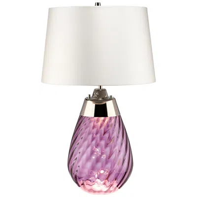 Lucas + Mckearn Lena Plum Art Glass Small Table Lamp With Off -white Shade