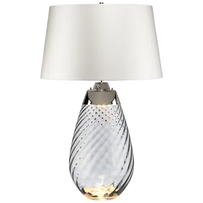 Lucas + Mckearn Lena Smoke Art Glass Large Table Lamp With Off -white Shade