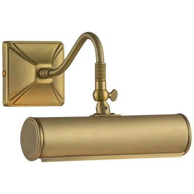 Lucas + Mckearn Leo 7 1/2" Wide Aged Brass Metal Adjustable Picture Light