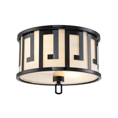 Lucas + Mckearn Leumria 2 Light Flush Mount In Lacquered Black