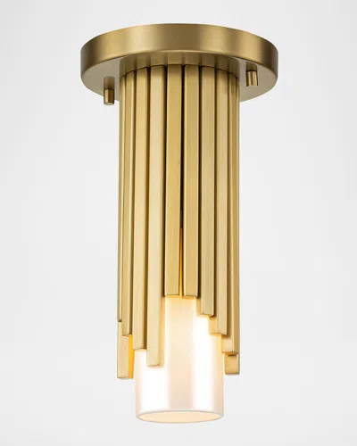 Lucas + Mckearn Marvel 10" Flush Chandelier In Aged Brass