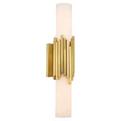 Lucas + Mckearn Marvel 2 Light Bath Light In Aged Brass In Multi