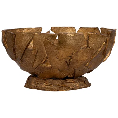 Lucas + Mckearn Lucas Mckearn Mosaic 10" Modern Rustic Bronze Gold Decorative Bowl