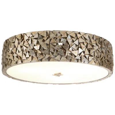 Lucas + Mckearn Lucas Mckearn Mosaic 16" Antique Silver Modern Rustic Ceiling Light