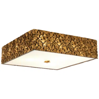 Lucas + Mckearn Lucas Mckearn Mosaic 16" Wide Antique Gold Leaf Square Ceiling Light