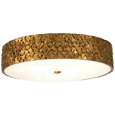 Lucas + Mckearn Lucas Mckearn Mosaic 20" Wide Antique Gold Leaf Round Ceiling Light