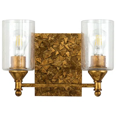Lucas + Mckearn Mosaic 2-light Vanity Light In Antique Gold
