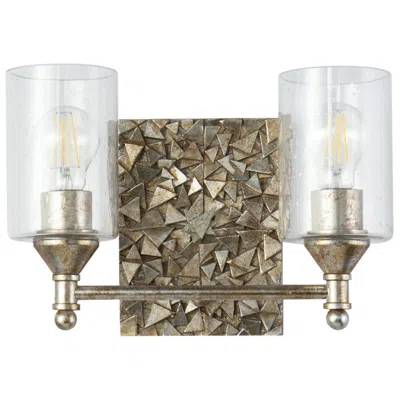 Lucas + Mckearn Mosaic 2-light Vanity Light In Antique Silver