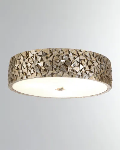 Lucas + Mckearn Mosaic 3-light Ceiling Light, 16" In Silver